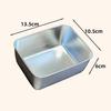 Plato cuadrado de acero inoxidable con toallero magnético, plato para barbacoa, plato de arroz, caja de sabor, plato de hierro, plato de goma de burro con tapa