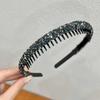 Artefato de acabamento de cabelo quebrado faixa de cabeça de diamante franja feminina faixa de cabeça antiderrapante grampo de cabelo curto 2023 Novo grampo de cabelo