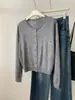 Cardigan de Lã Macia Outono 10 Botões de Madeira Gola Redonda Tricotado para Mulheres 2026 Outono/Inverno Suave Retrô Casaco Suéter Quente