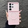 Funda magnética para teléfono con microagujeros de macarrón compatible con Samsung S26ULTRA Color sólido S25ULTRA Moderna S26 Tacto similar a la piel