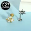 Brincos de Titânio F136, Unissex, Modernos, Piercings Labiais Cravejados com Zircônia, Joias para Body Piercing de Liga de Titânio Integrada Transfronteiriça, Em Estoque