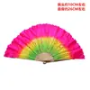 Abanico para Danza con Abanico Danza Cuadrada Extendida Danza Jiaozhou Twist Abanico de Doble Cara Par Utilería para Danza de Actuación