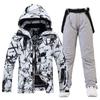 Novo traje de esqui masculino e feminino, conjunto de calças de snowboard duplas, estilo coreano, quente e espesso