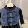 Vestido Elegante para Niña, Estilo Otoño, Falda de Manga Larga para Niña, Falda para Niños, 3-8 Años, Ropa para Niños, Envío Directo