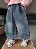 1432 Jeans para Niños Pantalones Forrados de Polar Otoño e Invierno Nuevo Estilo Coreano para Niños Acolchados de Terciopelo Pantalones Leggings
