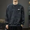 2026 Nuevo Otoño Pesado Tinte Nube Lavado Sudadera con Capucha Hombre Rascally Americano Atractivo Manga Larga Superior Primavera Otoño Chaqueta Casual Moderna