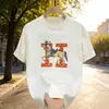 Camiseta estampada transpirable absorbente de sudor de algodón americano para hombre y mujer, ropa étnica de manga corta, Hanfu, estilo europeo y americano, cómoda y casual