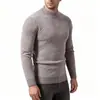 Suéter de Punto Pulóver de Cuello Medio Alto Nuevo para Hombre Otoño/Invierno 2026 Marca de Moda Tendencia de Amazon Camisa Base de Punto Jacquard para Hombre