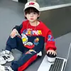Conjunto de Moletom Primavera e Outono para Meninos Roupas Infantis Clássico Ultraman Bonito Conjunto Esportivo de Duas Peças Roupas de Bebê