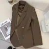 Estilo Novo Primavera e Outono 2025 Cinza High-End Estilo Britânico Blazer de Terno Feminino Textura Francesa Moda Pequeno Terno