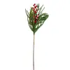 Ramas de Pino con Frutas Rojas Artificiales Ramas de Pino Navideñas Decoración de Atmósfera Festiva Decoraciones Navideñas Artificiales Transfronterizas de Amazon