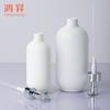 Botella de PE Bomba de electrochapado blanco y rosa Botella de loción Botella de champú Botella de leche corporal Botella de champú Botella de embalaje