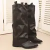 Novas Botas de Salto Grosso Vintage Acima do Joelho 2026 Tamanho Grande Salto Grosso Versátil Altas até o Joelho Femininas Bico Fino Outono/Inverno