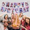 Tema Caça às Bruxas de Desenho Animado Faixa de Feliz Aniversário Guirlanda Decoração de Festa de Aniversário de Menina Arranjo Pingente