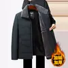 Explosões ao vivo inverno homens de meia-idade quente acolchoado de algodão forrado com fleece espessado casaco de inverno para pai jaqueta casual acolchoada de algodão jaqueta acolchoada de algodão