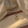 Collar con colgante de concha blanca de acero inoxidable chapado en oro de 18 quilates para mujer, con doce constelaciones, directo de fábrica, cadena de clavícula, joyería