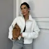 Chaqueta de Cuero Waffle Texturizado para Mujer Moda Invierno 2026 Holgada Blanca Cuello Solapa Abrigo de Cuero PU Tejido Ropa de Mujer de Comercio Exterior
