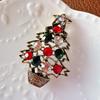 Broche de árvore de Natal de diamante colorido moda inverno acessórios de vestuário broche de férias broche de fornecimento transfronteiriço