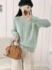 Suéter suave de punto trenzado, fresco y delicado, estilo coreano para mujer, nueva colección otoño e invierno, top de punto casual y relajado