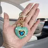 Llavero de Coche con Forma de Corazón de Pedrería Estilo Europeo y Americano Colgante de Metal para Bolso de Mujer Llavero Regalo Creativo Transfronterizo