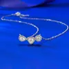 Mojing Jewelry Nuevo Plata S925 Moissanita Diamante de Forma Especial Colgante Moda Tendencia para Mujer Collar Blanco en Vivo