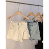 Pantalones Cortos de Mezclilla Falda para Mujer Verano Delgada 2025 Nueva Llegada Combinación Total Diseño Adelgazante Sentido de la Moda Shorts Negros Holgados