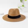 Sombrero de Paja de Papel Rojo Cyber de Nuevo Estilo para Mujer Verano Ala Ancha Protección Solar Cabeza Grande Sombrero de Copa Británico Sombrero de Sombrilla para la Playa Sombrero de Paja para Hombre