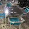 Combinación de Mesa y Sillas de Exterior para Jardín, Patio, Tienda de Té con Leche, Cafetería, Restaurante, Mesa y Sillas de Metal, Mesa y Sillas de Teslin Heap