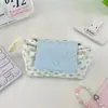 68281 Neceser floral estilo coreano con tapa abatible en forma de corazón y botón de presión, bolsa de almacenamiento de tela portátil para cosméticos