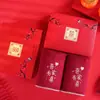 Toalha de Lembrança de Casamento Caractere Felicidade Dupla Vermelho Caixa de Presente Toalha Dote Toalha de Lembrança de Casamento Veludo Coral Toalha de Presente