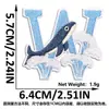 Suministro Transfronterizo de Parches Bordados de Ballena Linda de Dibujos Animados y Ola con Letras Inglesas, Parches Azules de Ola para Ropa