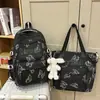 Mochila Transfronteiriça Nova com Estampa de Borboleta de Aparência Moderna, Grande Capacidade, Tecido de Nylon Resistente ao Desgaste, Mochila Escolar para Aluno do Ensino Fundamental
