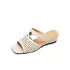 Novedad Primavera y Otoño 2026 Zapatillas de Mujer con Punta Cuadrada, Escotadas, Punta Abierta, Tacón de Cuña Hueco Estilo Retro Francés, Que Aumentan la Altura