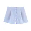 Shorts Casuais Soltos Listrados Simples Elegantes Femininos Estilo Europeu e Americano Transfronteiriço 2026 Nova Moda Atacado 8372140