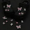 Fivela Decorativa de Coração Feminino com Strass para Crocs, Pingente de Sapato com Strass de Estrela, Fivelas de Sapato Acessórios DIY Moda