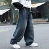 Jeans de Pierna Ancha para Niños Otoño 2025 Nuevo Estilo Coreano Sueltos Casuales Versátiles para Niños Mayores