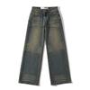 Pantalones rectos de cintura baja con estilo retro nostálgico americano para mujer, otoño 2023, estilo Spice Girls europeo y americano, holgados, lavados, con pernera ancha