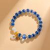 Pulsera de Ágata Corazón Azul Azúcar Medio Glaseado Gris Fragante con Colgante de Hebilla Xiangyun Ping An Pulsera Original China Nueva para Mujer