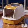 Caja de Arena para Gatos Extra Grande con Tapa abatible, Anti-Salida, Completamente cerrada, Inodoro para Gatos Desodorante, Base Anti-Salpicaduras, Caja de Arena para Gatos