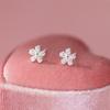 Nalan S925 prata esterlina fresco e doce ins estilo nicho design diamante cinco pétalas brinco flor M05900
