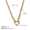 Colar Coração Vazado Francês Mais Vendido Aço Inoxidável Banhado a Ouro Real 18K Pulseira Simples Elegante Estilo Ins Transfronteiriço