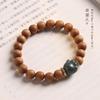 Pulsera Rosario de Sándalo Viejo de Montaña para Mujer Pulsera Mori de Madera Vintage Fragancia Oscura Flotante Círculo Único Múltiple Amantes