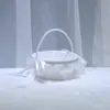 181 Cesta de Flores de Encaje Blanco Cesta de Flores para Niños Cesta de Flores Pequeña de Mano para Dama de Honor Cesta de Boda Estilo Occidental