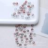 Pulsera de cuentas de vidrio para hacer tú mismo, cuentas sueltas de burbujas de doble color a juego, cuentas redondas, cuentas de vidrio rosa chapadas en oro esmerilado, material de borla de estilo antiguo