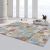 Alfombra de terciopelo de cristal a cuadros de estilo étnico, cubierta completa para sala de estar, sofá, mesa de café, manta comercial, oficina, manta absorbente antideslizante