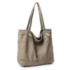 Bolsa de Lona Grande Capacidade Estilo Simples 2026 para Mulheres, Bolsa de Ombro Versátil, Bolsa Tote Casual para Estudantes Universitários, Tendência