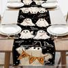 Temu Venta Caliente Halloween Bandera de Mesa Calavera Calabaza Murciélago Telaraña Decoración de Mesa Bandera de Mesa de Lino Venta al por Mayor