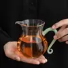 Taza Gong Dao de Cristal Bai Cai Rosa Resistente al Calor de Borosilicato Alto con Asa Separador de Té Mar de Té Utensilio para Infusionar Té Juego de Té
