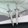 20 Espadas Retro de Plata Antigua Mixtas, Espadas de Caballero, Espadas del Oeste, Espadas Largas, Colgantes de Aleación de Zinc, Materiales para Accesorios de Joyería DIY