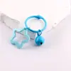 Campanitas decorativas transparentes de colores, muñecas de cuentas hechas a mano para DIY, anillos para libros, llaveros, colgantes y accesorios de pentagrama